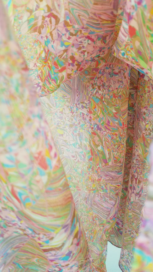 Psychedelic Marbled Nightgown Dress